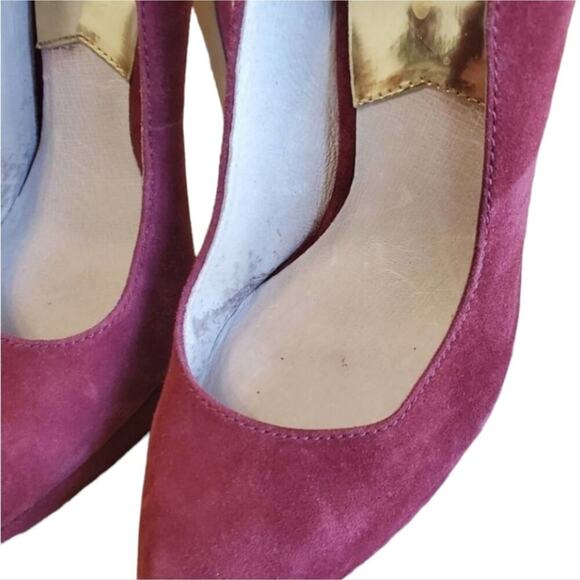 Michael Kors cranberry suede leather Platform stilettos heels pumps shoes size 9 - Picture 4 of 12